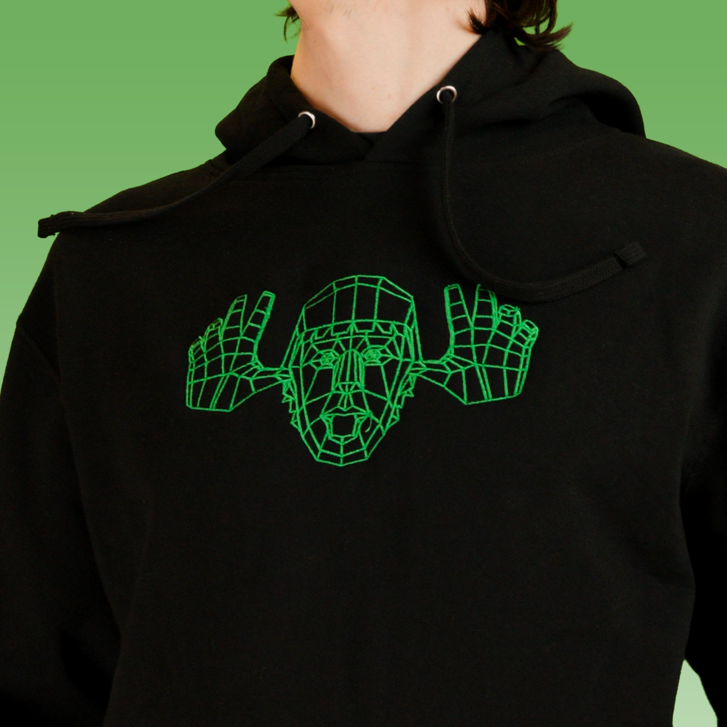 Low Poly Prankery Embroidered Hoodie
