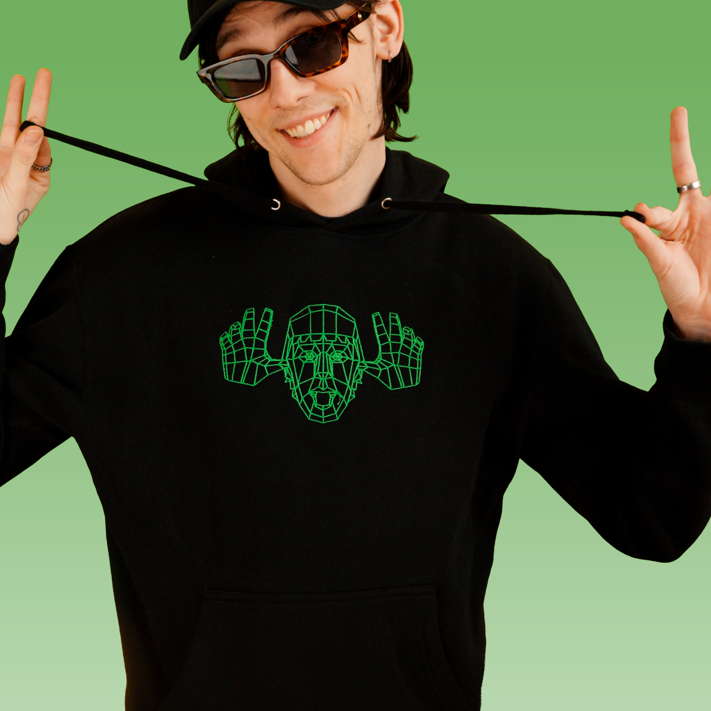 Low Poly Prankery Embroidered Hoodie