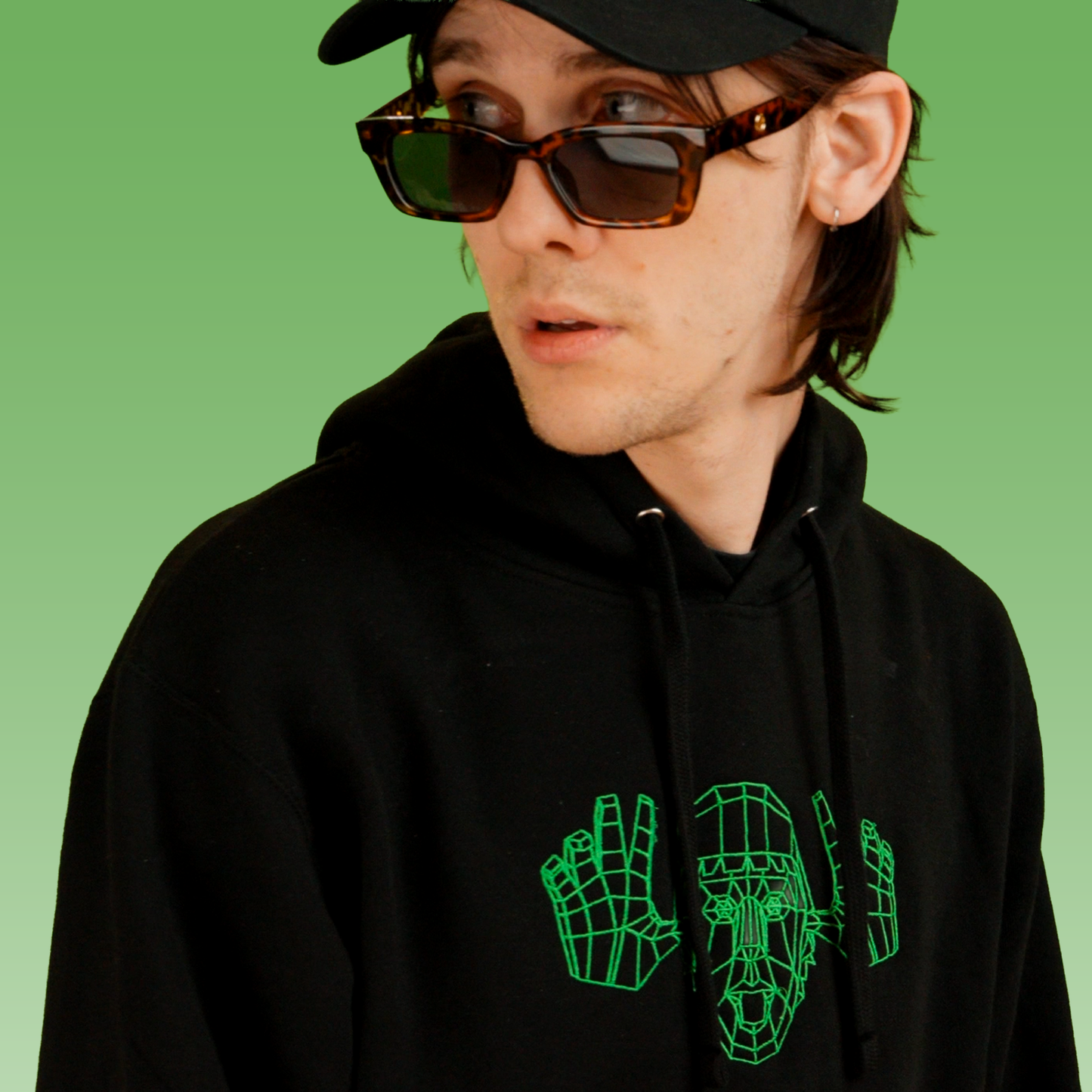 Low Poly Prankery Embroidered Hoodie